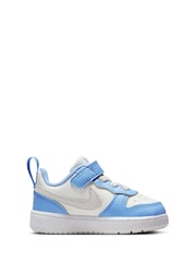 Nike White Blue Grey Infant Court Borough Low Recraft Trainers - Image 1 of 10