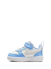 Nike White Blue Grey Infant Court Borough Low Recraft Trainers - Image 2 of 10