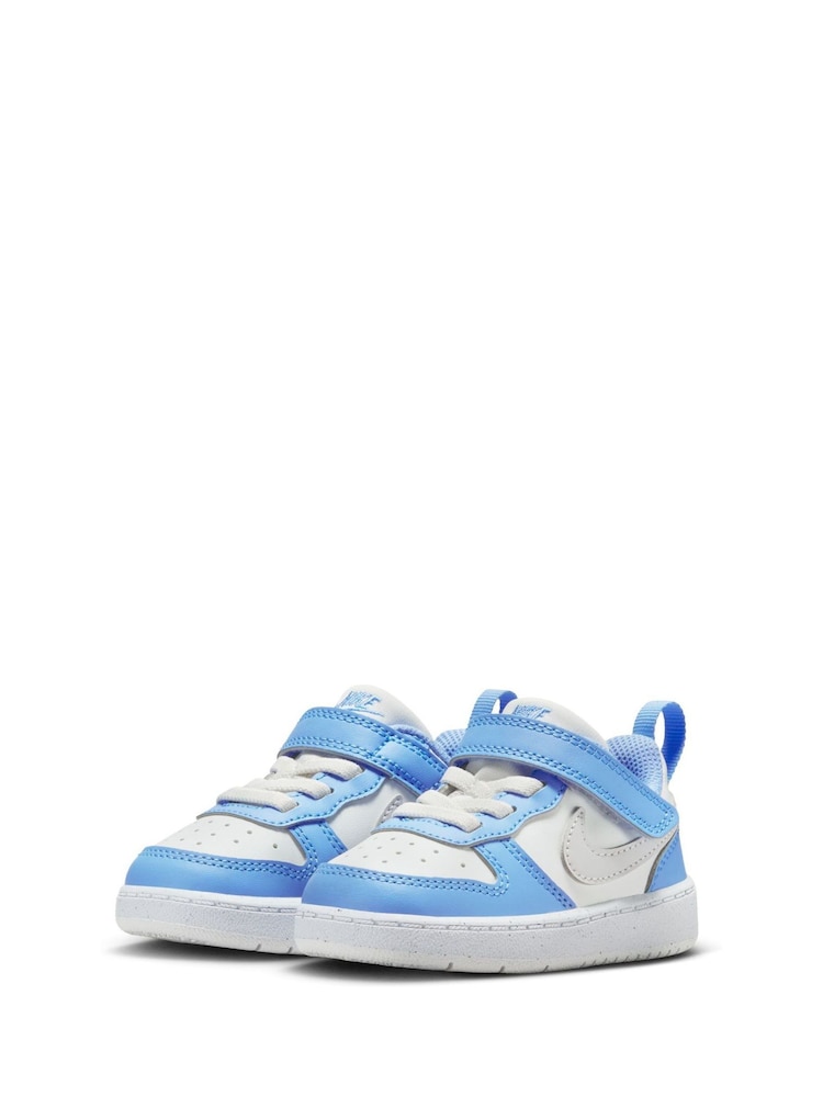 Nike White Blue Grey Infant Court Borough Low Recraft Trainers - Image 3 of 10