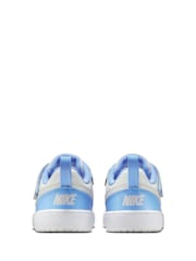 Nike White Blue Grey Infant Court Borough Low Recraft Trainers - Image 4 of 10