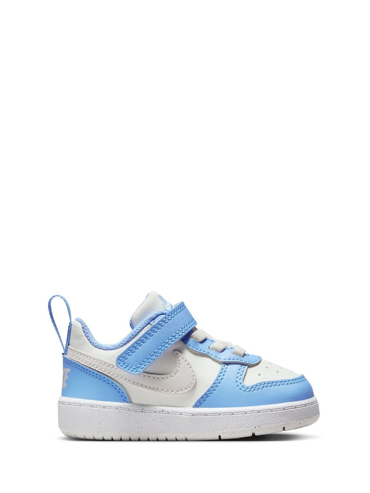 Nike White Blue Grey Infant Court Borough Low Recraft Trainers - Image 5 of 10