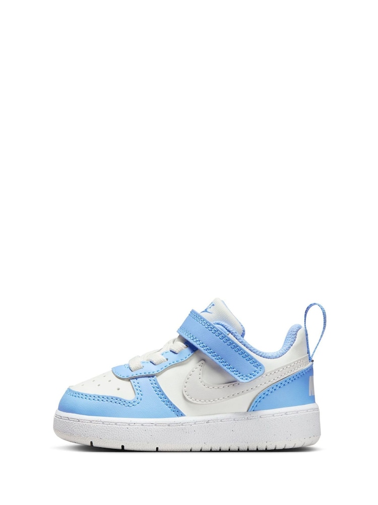 Nike White Blue Grey Infant Court Borough Low Recraft Trainers - Image 6 of 10