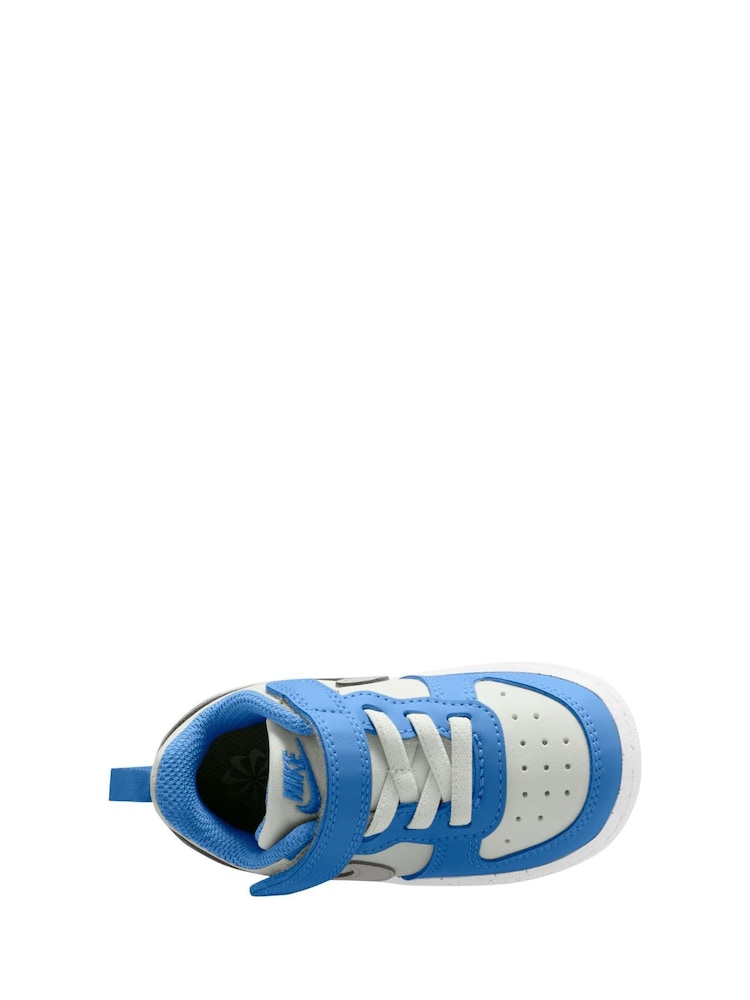 Nike White Blue Grey Infant Court Borough Low Recraft Trainers - Image 7 of 10