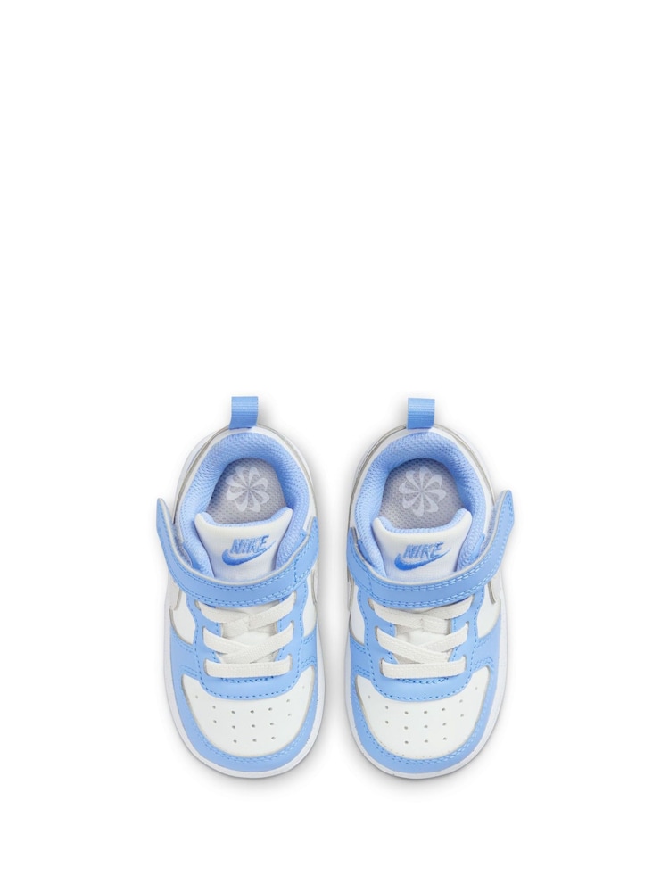 Nike White Blue Grey Infant Court Borough Low Recraft Trainers - Image 9 of 10