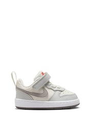 Nike Off White Grey Infant Court Borough Low Recraft Trainers - Image 3 of 10