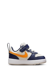 Nike Navy Blue Natural Orange Infant Court Borough Low Recraft Trainers - Image 1 of 8