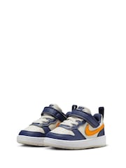 Nike Navy Blue Natural Orange Infant Court Borough Low Recraft Trainers - Image 3 of 8