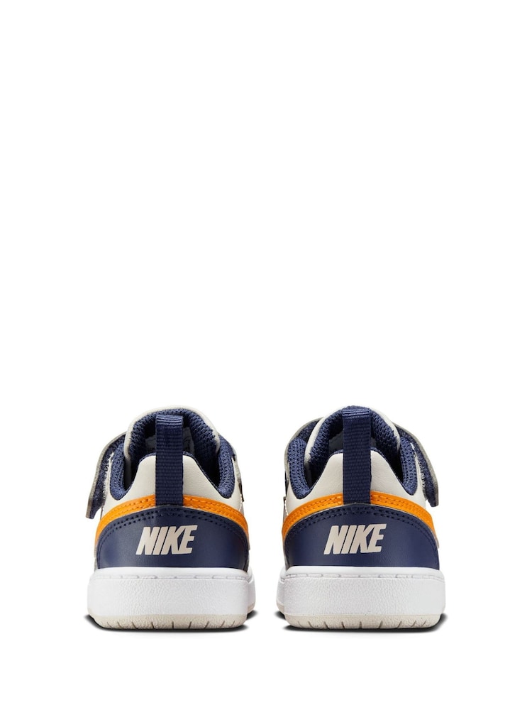 Navy Blue Natural Orange - Nike - Court Borough - Lage recraft-peutersneakers - Image 4 of 8