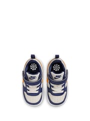 Nike Navy Blue Natural Orange Infant Court Borough Low Recraft Trainers - Image 5 of 8