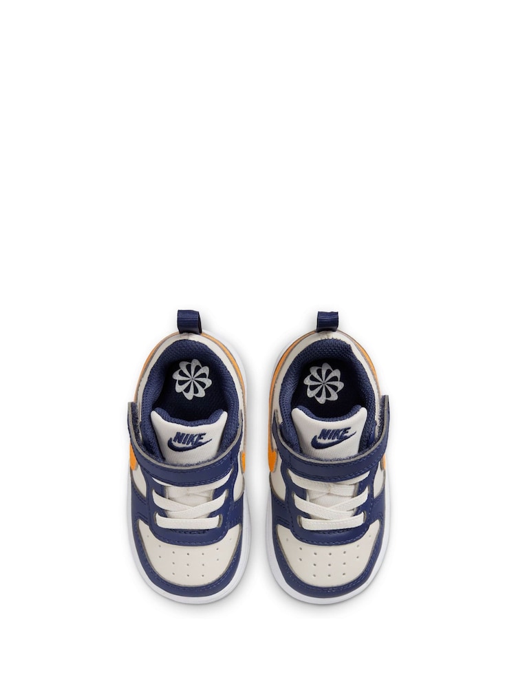 Navy Blue Natural Orange - Nike - Court Borough - Lage recraft-peutersneakers - Image 5 of 8