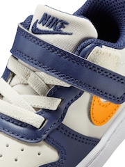 Nike Navy Blue Natural Orange Infant Court Borough Low Recraft Trainers - Image 8 of 8