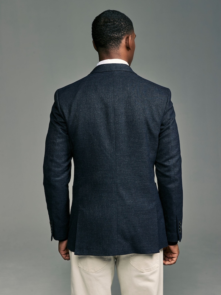 Marineblau/blau - Regular Fit Double Breasted Textured Blazer - Bild 2 von 10 Marineblau/blau - Regular Fit Double Breasted Textured Blazer - Bild 2 von 10