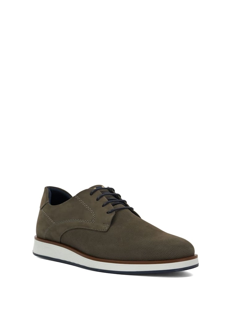 Dune London Grey Wide Fit Beko Wedge Gibson Shoes - Image 1 of 6