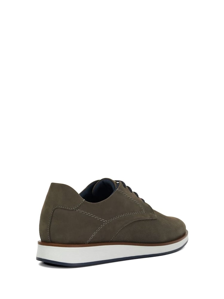 Dune London Grey Wide Fit Beko Wedge Gibson Shoes - Image 2 of 6