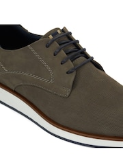Dune London Grey Wide Fit Beko Wedge Gibson Shoes - Image 5 of 6