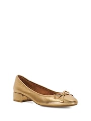 Dune London Gold Admirably Low Heel Shoes - Image 1 of 6