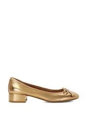 Dune London Gold Admirably Low Heel Shoes - Image 2 of 6