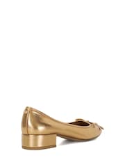 Dune London Gold Admirably Low Heel Shoes - Image 3 of 6