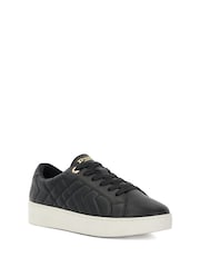 Dune London Black Egent Quilted Cupsole Trainers - Image 1 of 5
