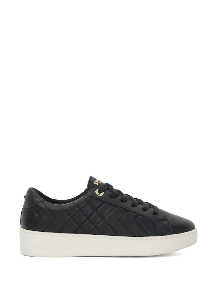 Dune London Black Egent Quilted Cupsole Trainers - Image 2 of 5