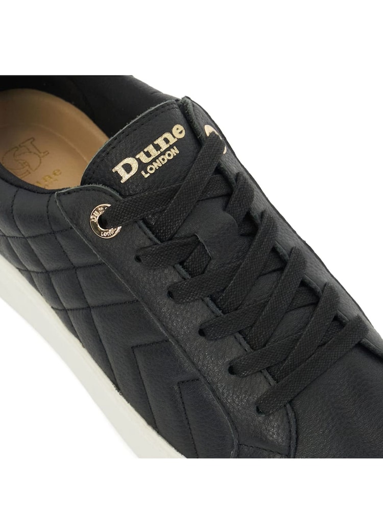 Dune London Black Egent Quilted Cupsole Trainers - Image 5 of 5
