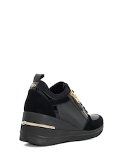 Dune London Black Standard Fit Eiline 2 Side Zip Wedge Trainers - Image 4 of 6