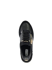 Dune London Black Standard Fit Eiline 2 Side Zip Wedge Trainers - Image 5 of 6