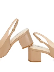 Dune London Brown Compelled Point Block Heel Slingback Shoes - Image 6 of 6