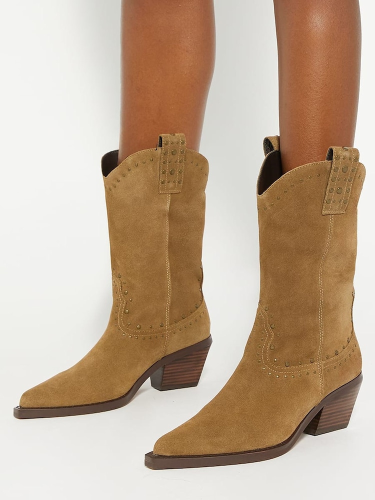 Creme - Dune London – Podeo – Westernstiefel mit Nietenbesatz - Bild 1 von 6 Creme - Dune London – Podeo – Westernstiefel mit Nietenbesatz - Bild 1 von 6
