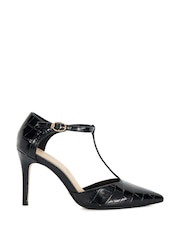 Dune London Black Castered Updated T Bar Point Court Shoes - Image 3 of 5