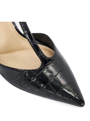 Dune London Black Castered Updated T Bar Point Court Shoes - Image 5 of 5