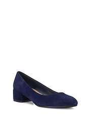 Dune London Blue Wide Fit Bracket Low Heel Comfort Court Shoes - Image 2 of 5