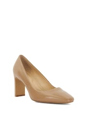 Dune London Brown Arriving Comfort Mid Block Heel Shoes - Image 2 of 6