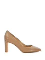 Dune London Brown Arriving Comfort Mid Block Heel Shoes - Image 4 of 6