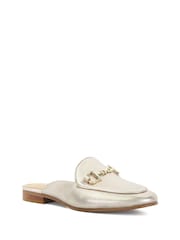 Dune London Gold Glairing Backless Branded Shoes - Image 3 of 6