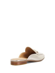 Dune London Gold Glairing Backless Branded Shoes - Image 4 of 6