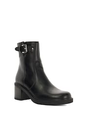 Dune London Black Parlowe Buckle Ankle Boots - Image 2 of 6
