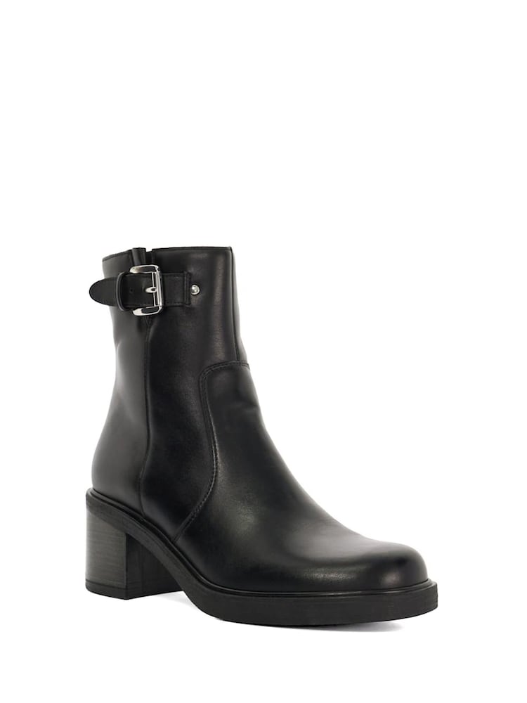 Dune London Black Parlowe Buckle Ankle Boots - Image 2 of 6