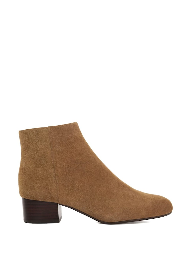 Dune London Brown Perrie Low Block Heel Ankle Boots - Image 2 of 5