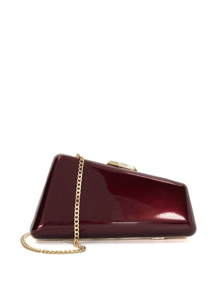 Dune London Burgundy Balancing Clutch Bag - Image 1 of 5