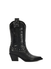 Dune London Black Podeo Western Studded Boots - Image 2 of 6