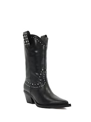 Dune London Black Podeo Western Studded Boots - Image 3 of 6