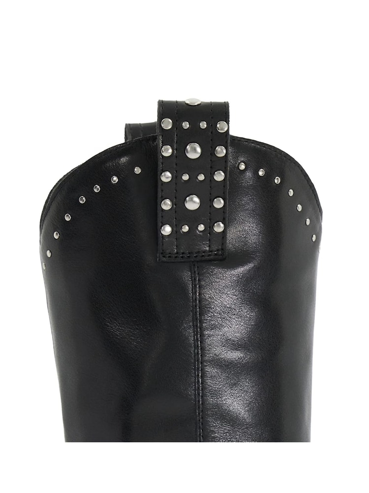 Dune London Black Podeo Western Studded Boots - Image 6 of 6