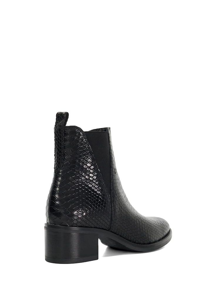 Dune London Black Pouring Block Heel Ankle Boots - Image 2 of 5