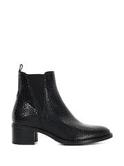 Dune London Black Pouring Block Heel Ankle Boots - Image 3 of 5