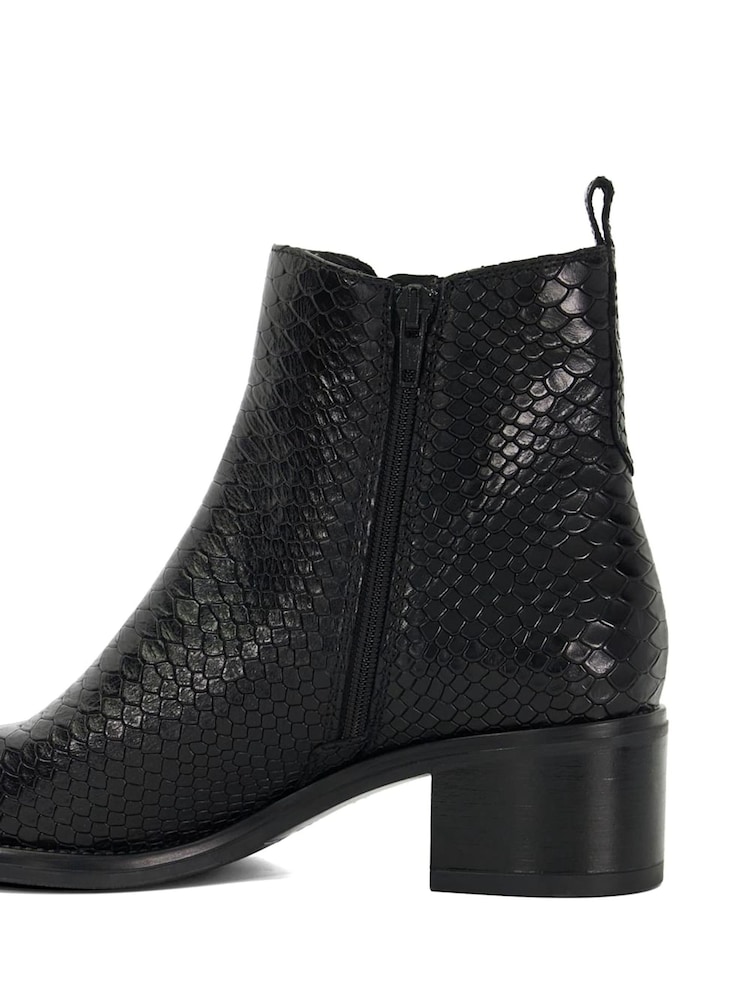 Dune London Black Pouring Block Heel Ankle Boots - Image 5 of 5