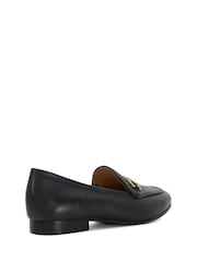 Dune London Black Wide Fit Glair Branded Snaffle Leather Trim Shoes - Image 4 of 6