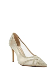 Dune London Bridged Shimmer Mesh Mix Court Shoes - Imagem 3 de 6
