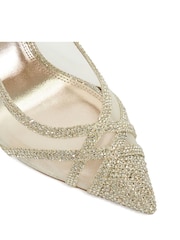 Dune London Bridged Shimmer Mesh Mix Court Shoes - Imagem 6 de 6