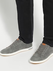 Dune London Light Grey Standard Fit Tezzy Perf Entry Trainers - Image 1 of 6